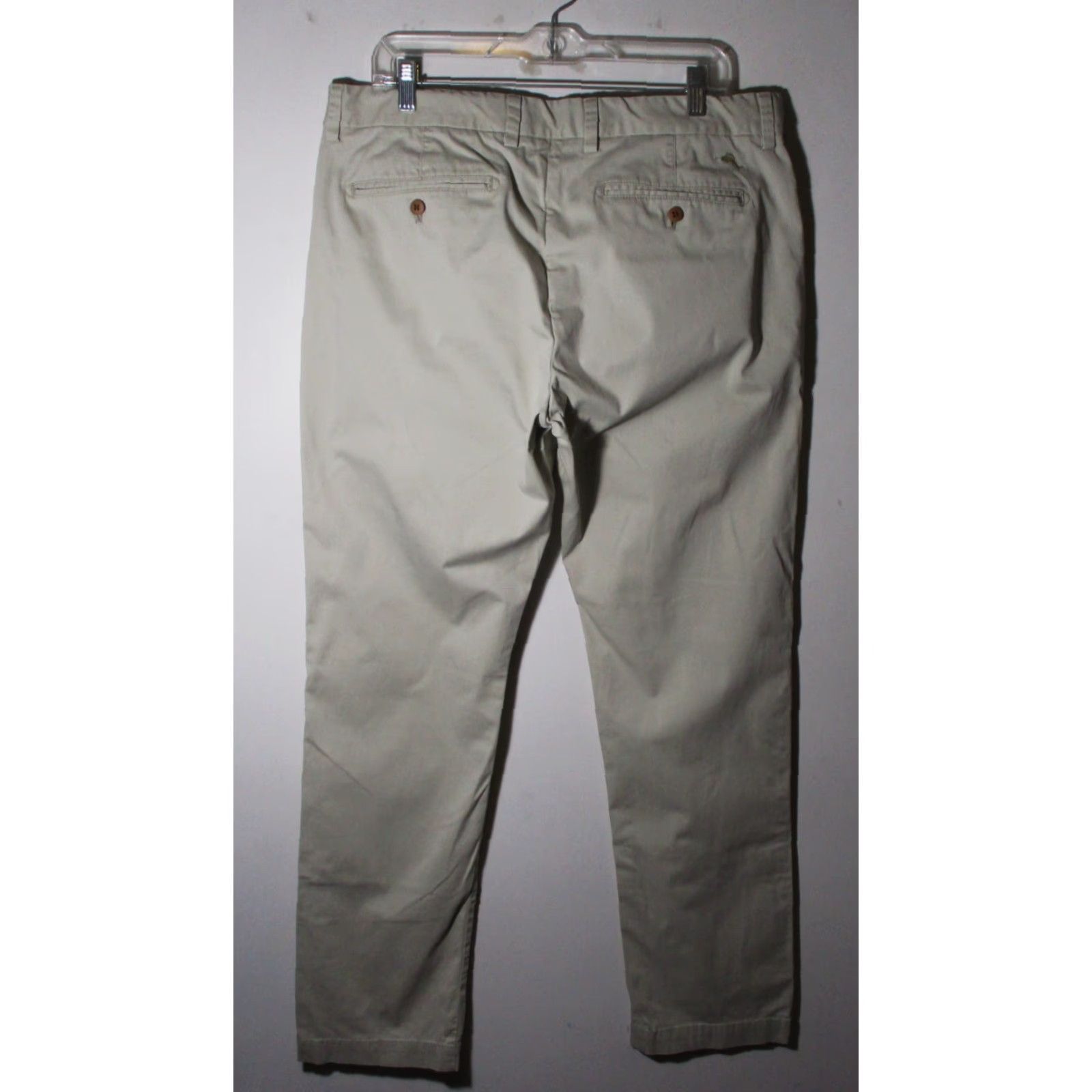 Tommy Bahama TOMMY BAHAMA Beige Straight Chino Pants 35W 34L Mens Regular 35 10" Rise Cotton Blend 97% Cotton 3% Spandex Front Flat 5-Pocket Size US 35 - 3 Thumbnail