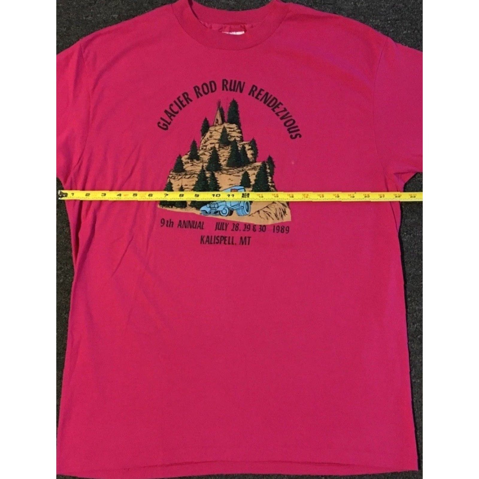 Vintage Vtg 80s Glacier Hot Rod Run Shirt XL USA Kalispell Montana Driving Car Grunge 90 Size US XL / EU 56 / 4 - 7 Thumbnail
