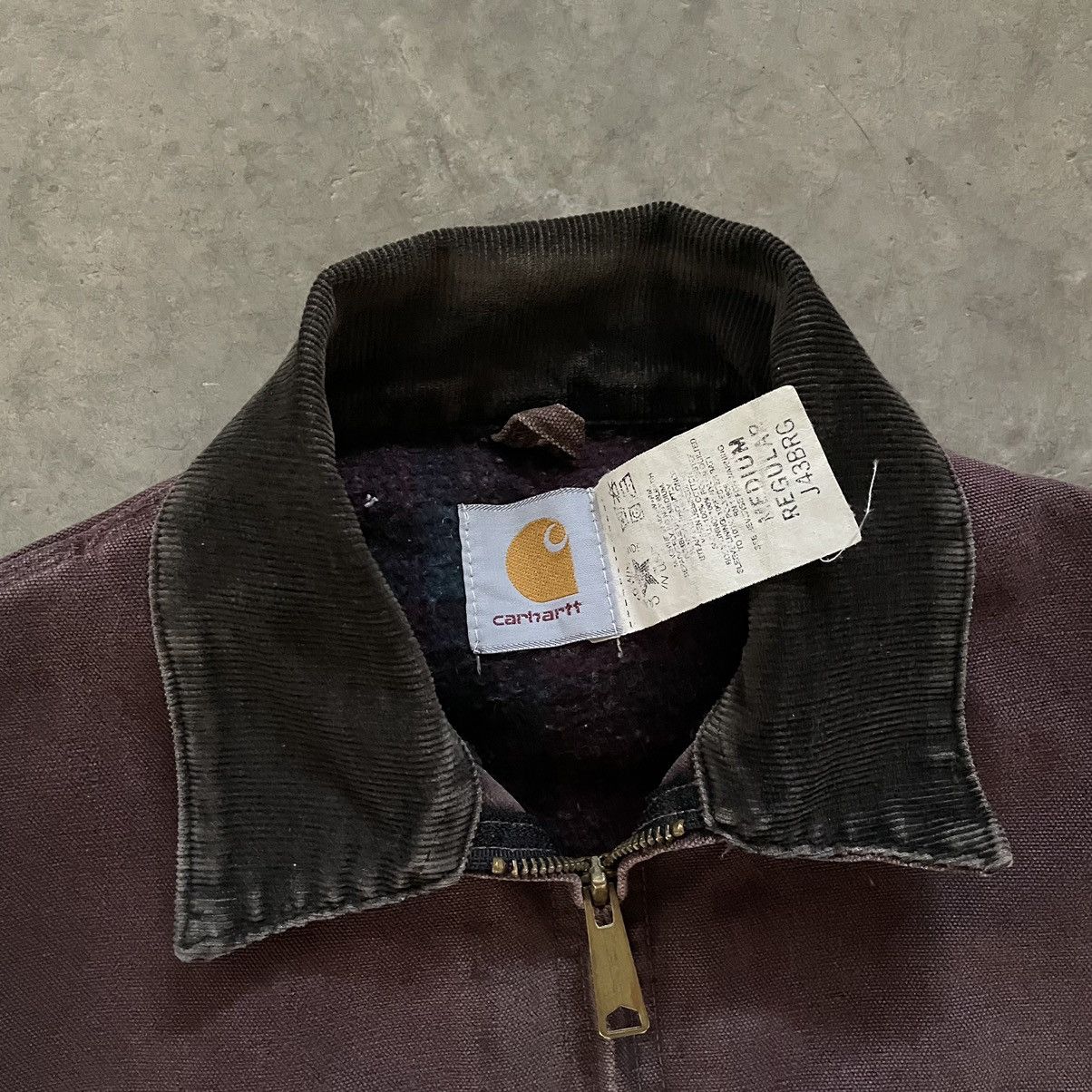 Carhartt × Vintage 90s Distressed Carhartt Detroit Jacket J43BRG Burgundy Size US M / EU 48-50 / 2 - 4 Thumbnail