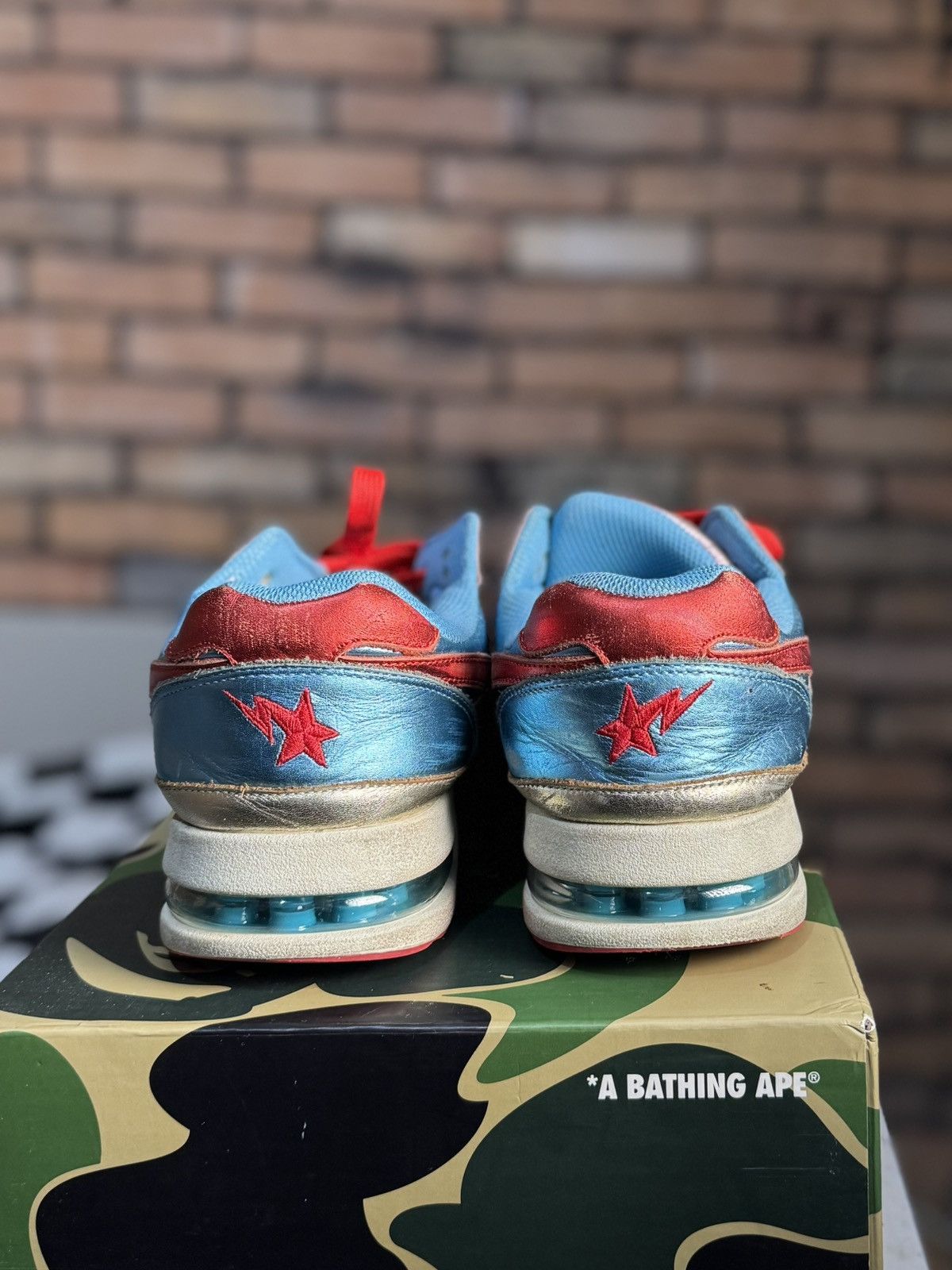 Bape ROADSTA BATHING APE BAPE SNEAKERS TRAINERS FOIL METALLIC Size US 9.5 / EU 42-43 - 2 Thumbnail