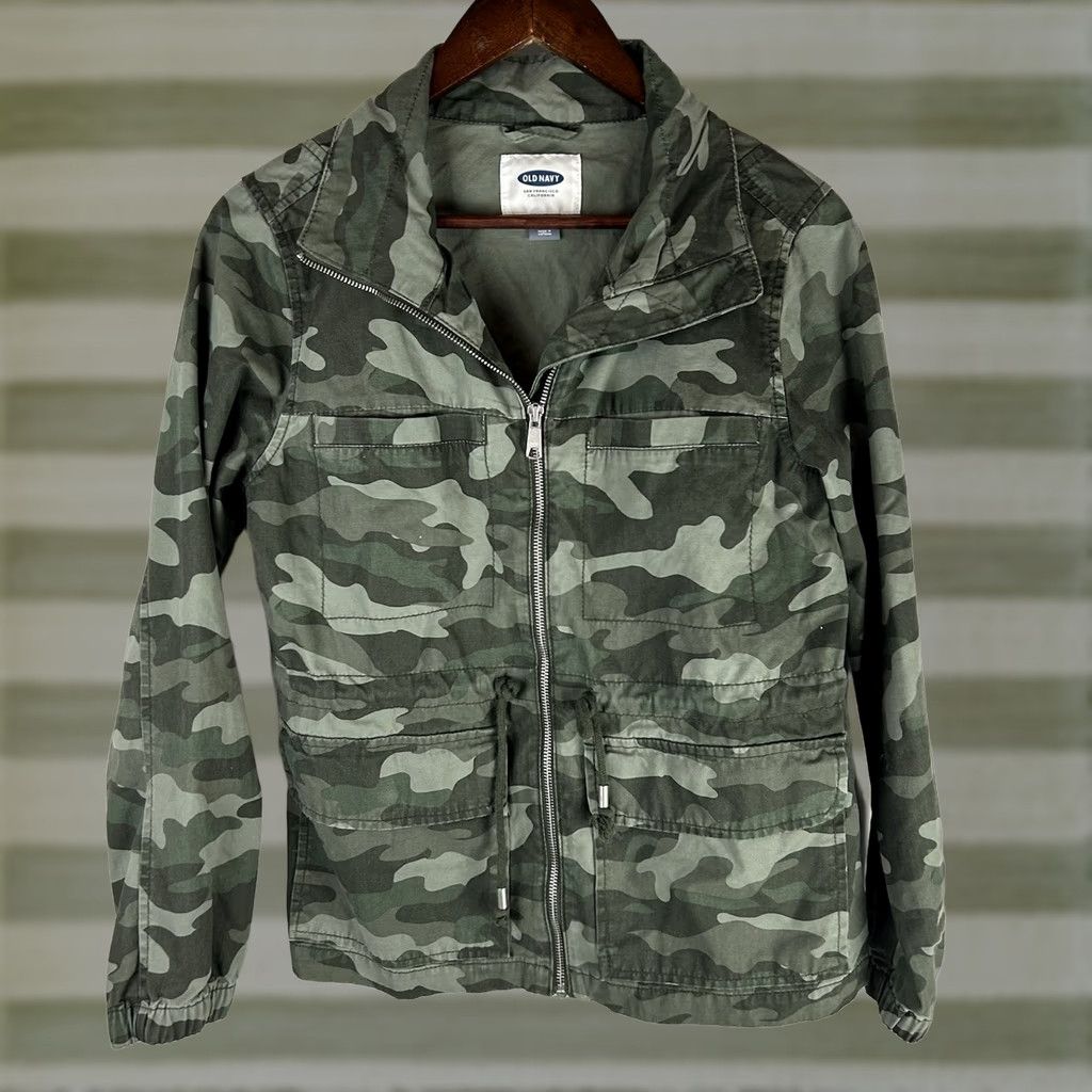 Old Navy Old Navy Camouflage Jacket Womens Size S Military Green Full Zip Camo Army Outdoor Shirt? Size S / US 4 / IT 40 - 1 Thumbnail
