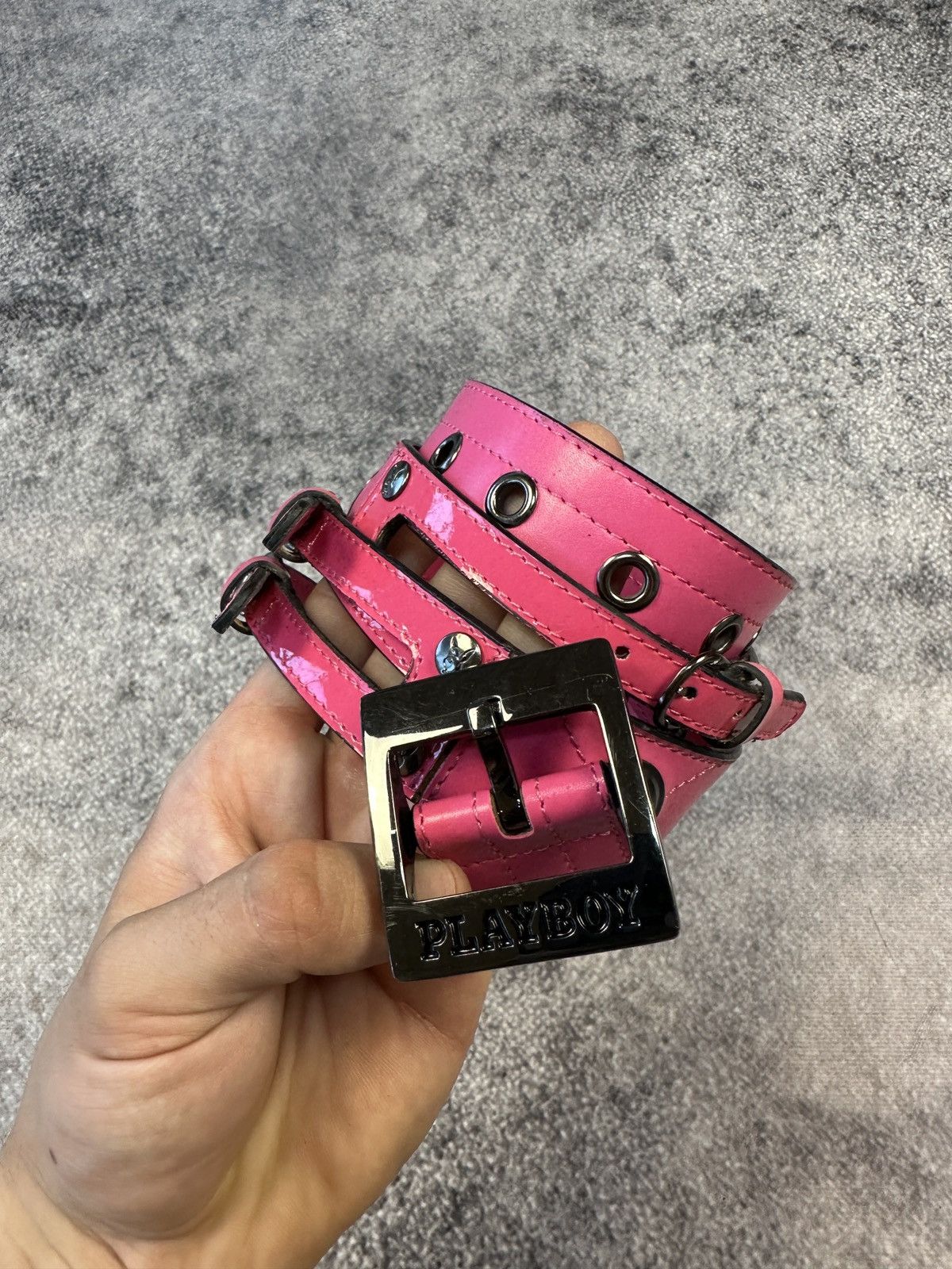 Y2K PLAYBOY Rhinstones Reversible Leather Black Belt Vintage RARE Circa2005 Pink Playboy Belts for Women for sale - eBay main image 2