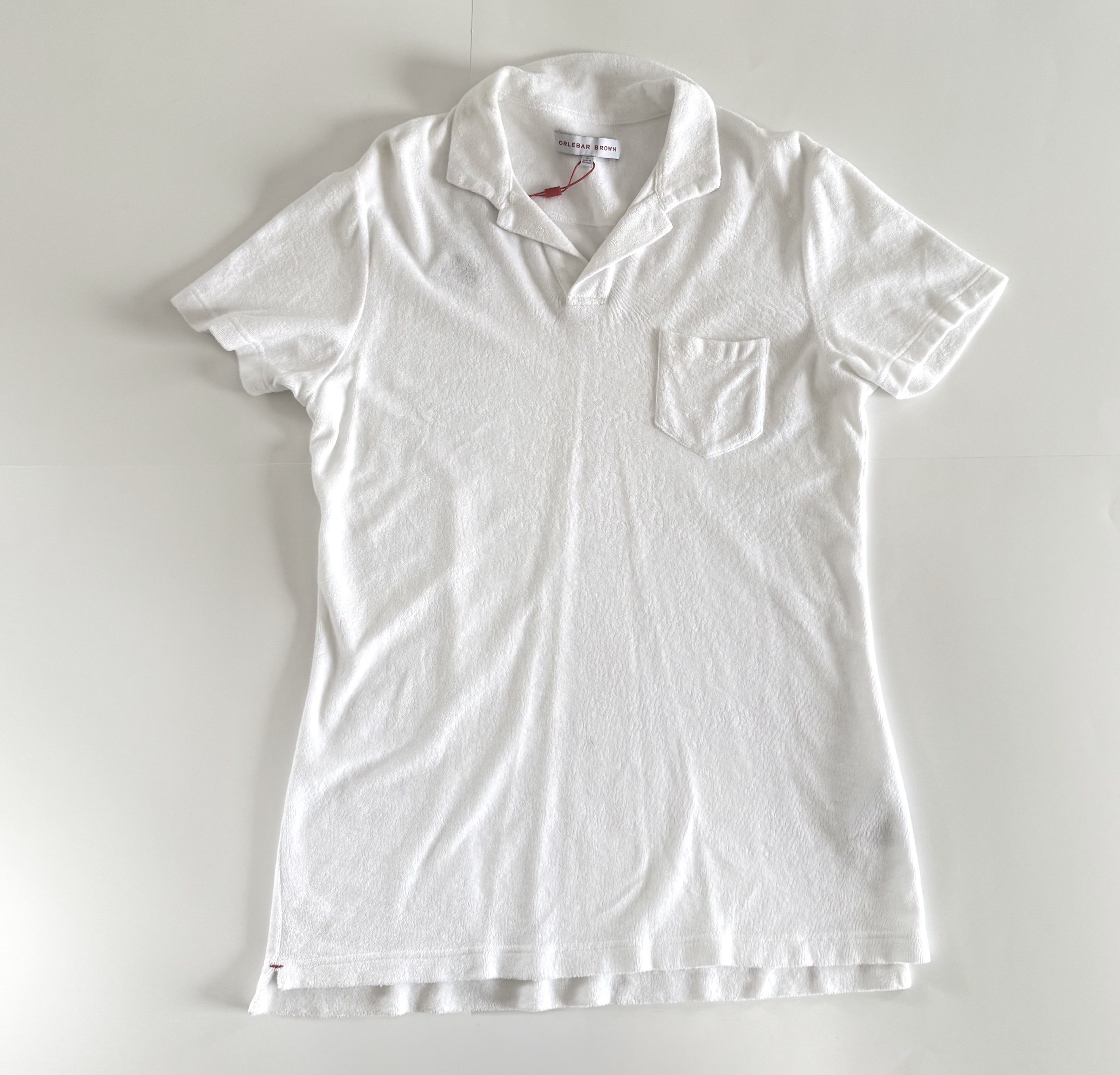 Orlebar Brown Terry Toweling Towel Riviera White Resort Polo