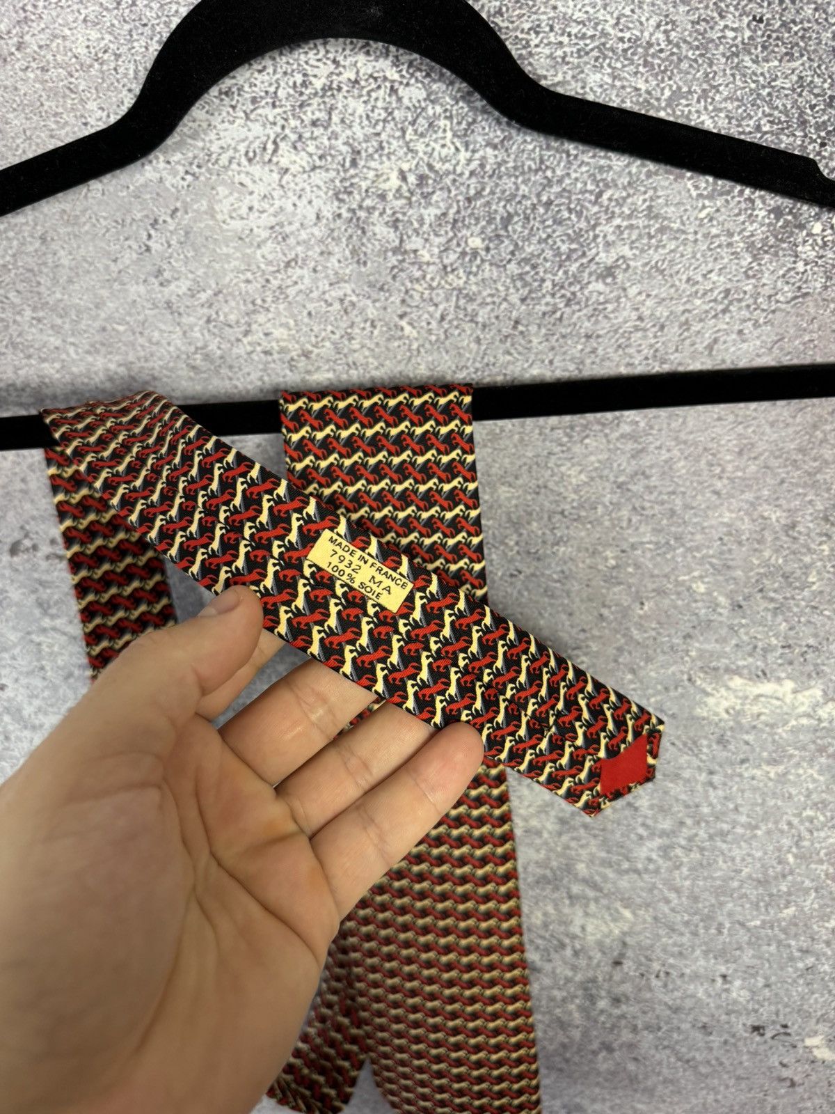 Hermes Vintage Collector’s Hermes Silk Tie Horse Monogram Size ONE SIZE - 6 Thumbnail