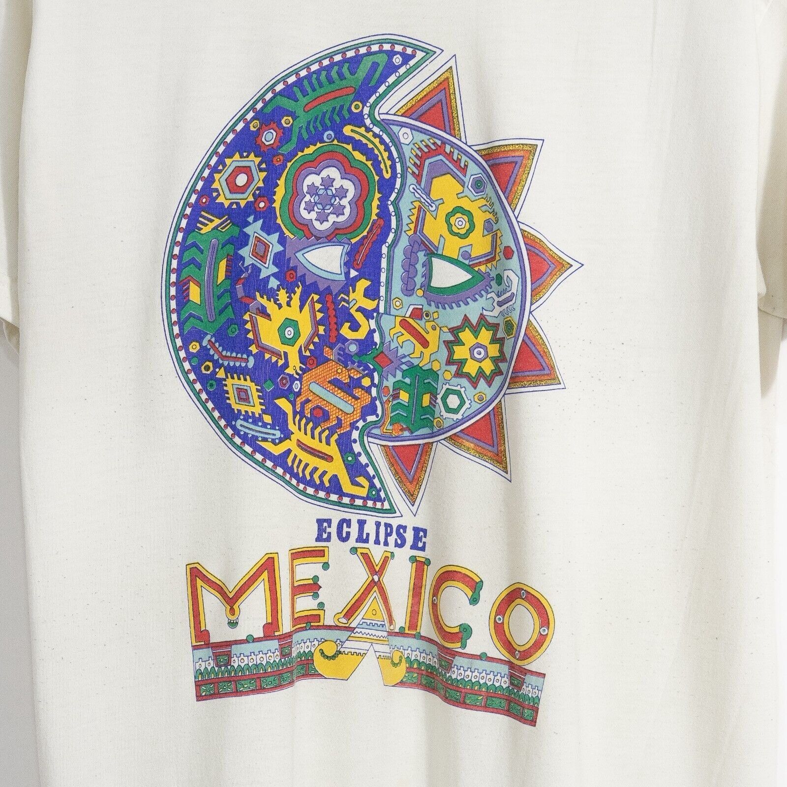 Vintage Vintage Mexico Eclipse T Shirt Large - Distressed Sun Moon Size US L / EU 52-54 / 3 - 3 Thumbnail