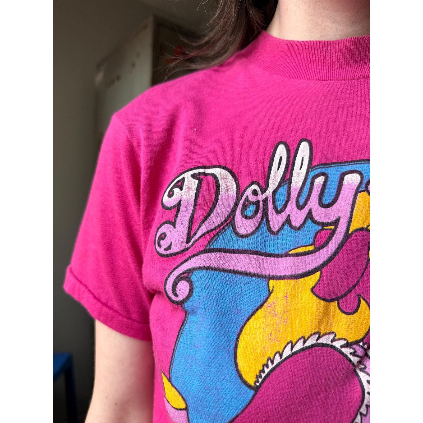 Vintage Vintage 80s Dolly Porkin’ Novelty T-Shirt | Hot Pink Tee | M Size M / US 6-8 / IT 42-44 - 7 Thumbnail