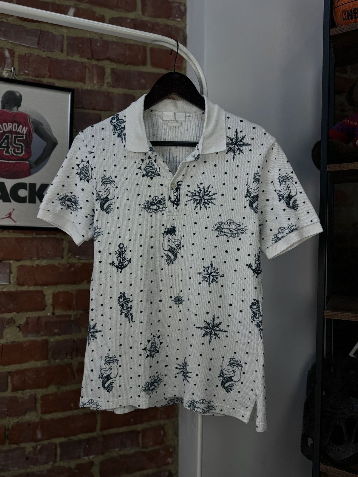 Alexander McQueen × Designer ALEXANDER MCQUEEN Lost At Sea Tattoo Printed Polo Shirt Size US S / EU 44-46 / 1 - 1 Thumbnail