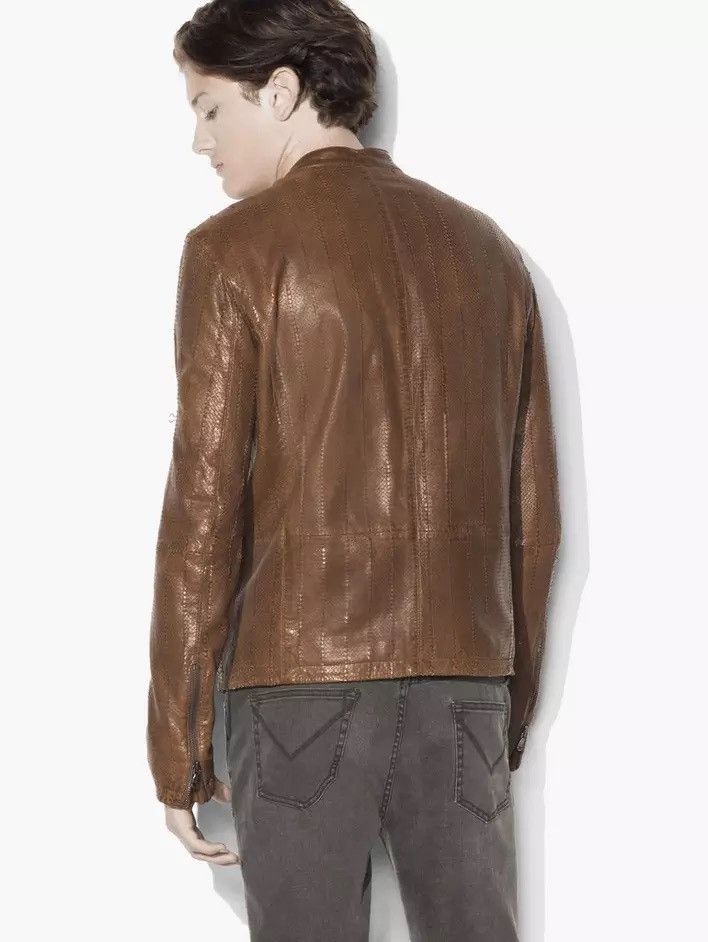 John Varvatos Laser cut leather racer jacket. Size medium Size US M / EU 48-50 / 2 - 2 Thumbnail