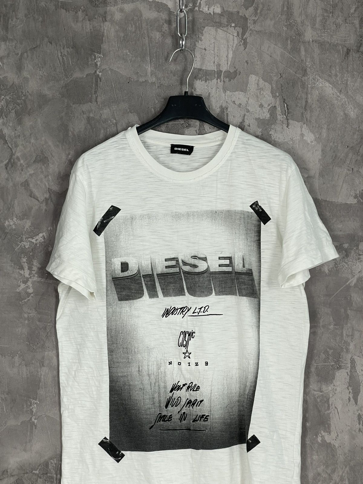 Diesel × Vintage DIESEL Y2K AVANT GARDE BIG LOGO 90s Retro Crazy T SHIRT Size US M / EU 48-50 / 2 - 2 Thumbnail