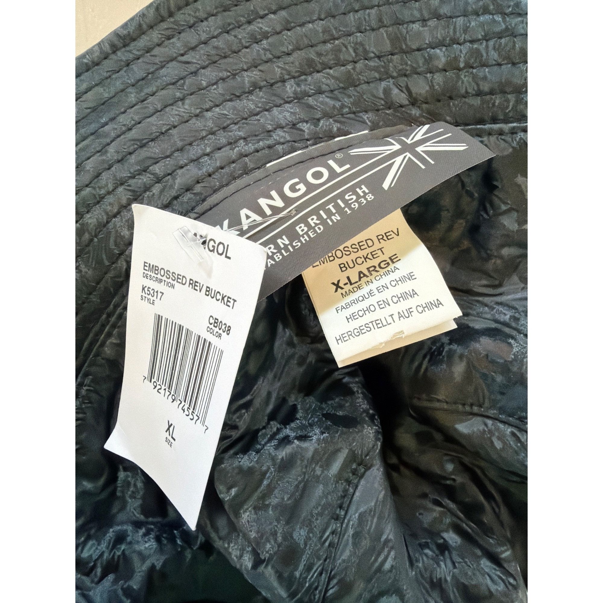 Kangol New Kangol Embossed Reversible Bucket Hat Gray Black XL Unis Size ONE SIZE - 8 Thumbnail