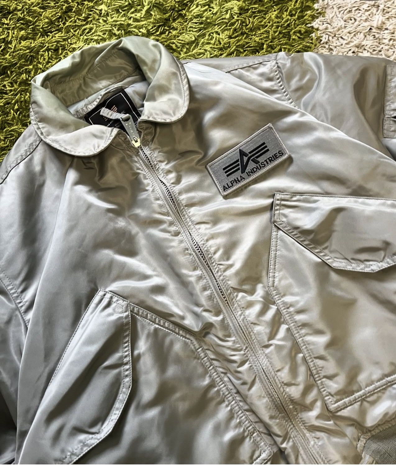 Alpha Industries Alpha Industries MA-1 Bomber Jacket Silver XL Vintage USA Size US XL / EU 56 / 4 - 3 Thumbnail