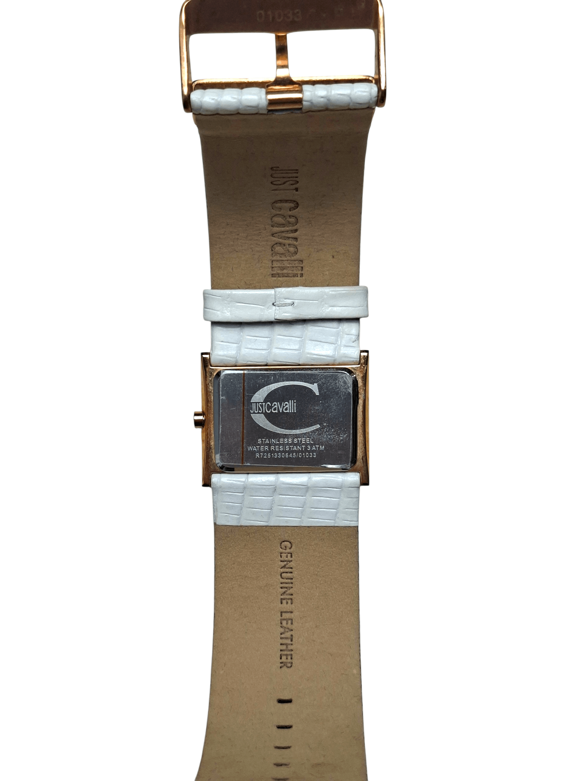 Just Cavalli Just Cavalli Watch White Leather Band Rose Gold Square Face Size ONE SIZE - 4 Thumbnail