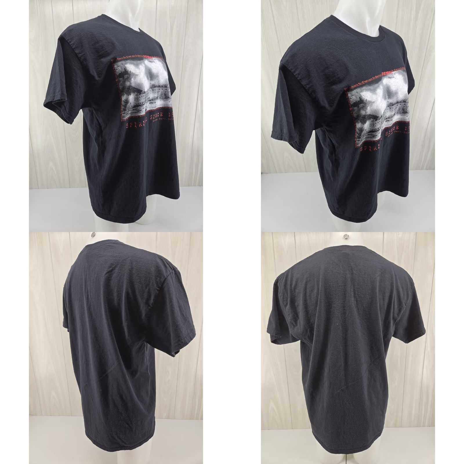Gildan Gildan Estes Park T Shirt Mens XL Graphic Tee Colorado Stanley Hotel Redrum Photo 1909 Black Cotton Short Sleeve Crew Neck 30" Down Back 1909s Size US XL / EU 56 / 4 - 8 Thumbnail
