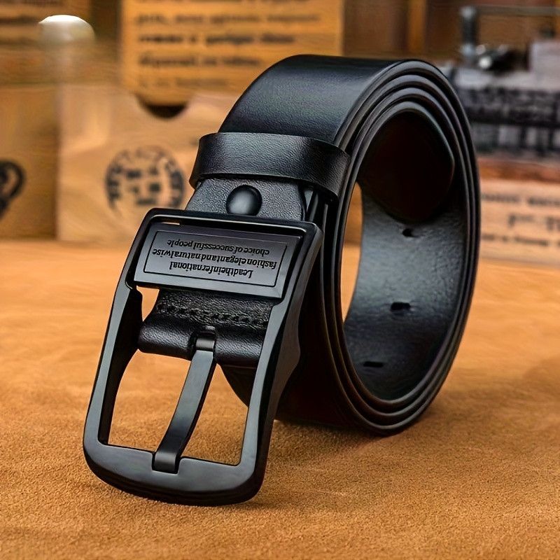 Vintage Genuine Leather Belt, Vintage Cowhide Buckle Belt Size ONE SIZE - 1 Thumbnail