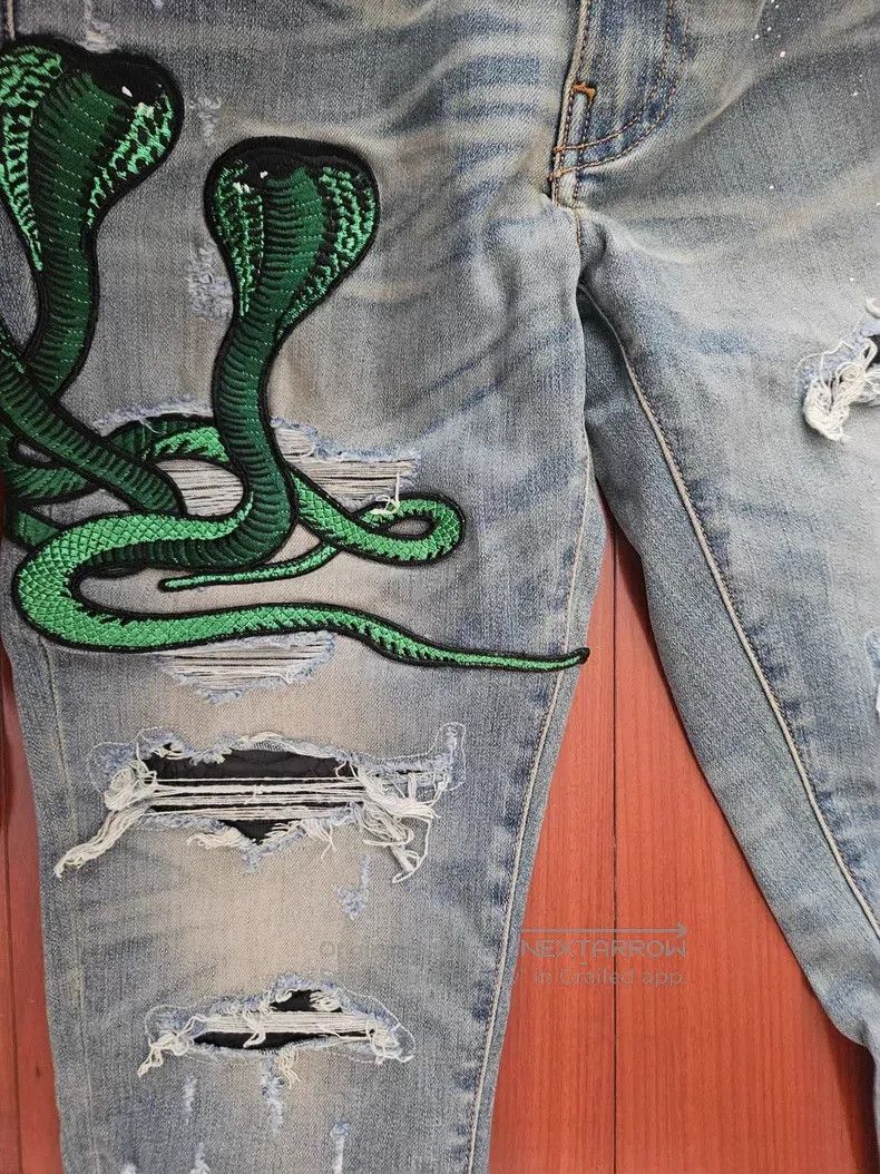 Amiri Amiri Size 32 Classic embroidered badge stitching jeans Size US 32 / EU 48 - 3 Thumbnail