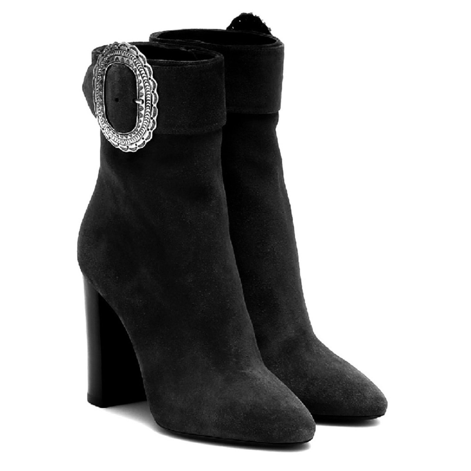 Saint Laurent Paris Saint Laurent Joplin Western Suede Heeled Ankle Boots 35.5 Size US 5.5 / IT 35.5 - 2 Thumbnail