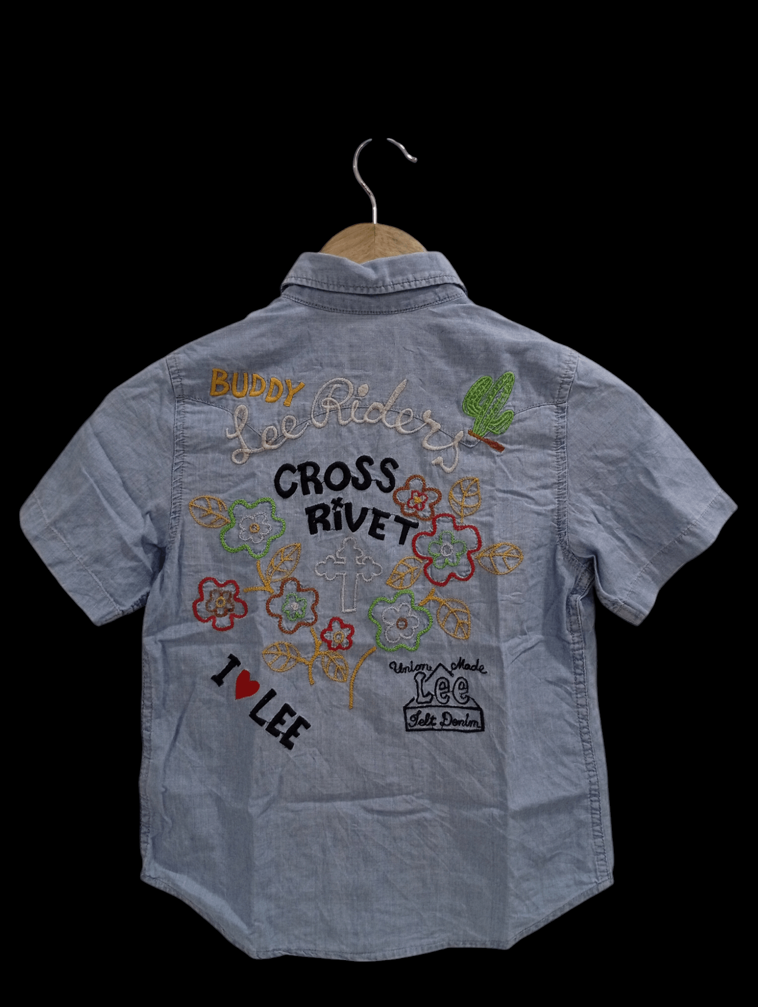 Lee × Vintage 🔥🔥Lee Riders Kids Boys Embroidery Denim Shirt Size US XXS / EU 40 - 19 Thumbnail