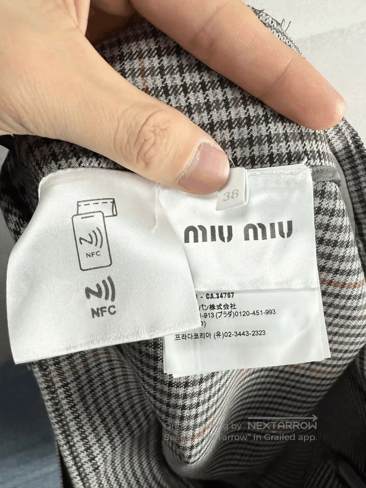 Miu Miu Miu Miu Plaid Letter Gold Buckle Skirt. Size 37" - 4 Thumbnail