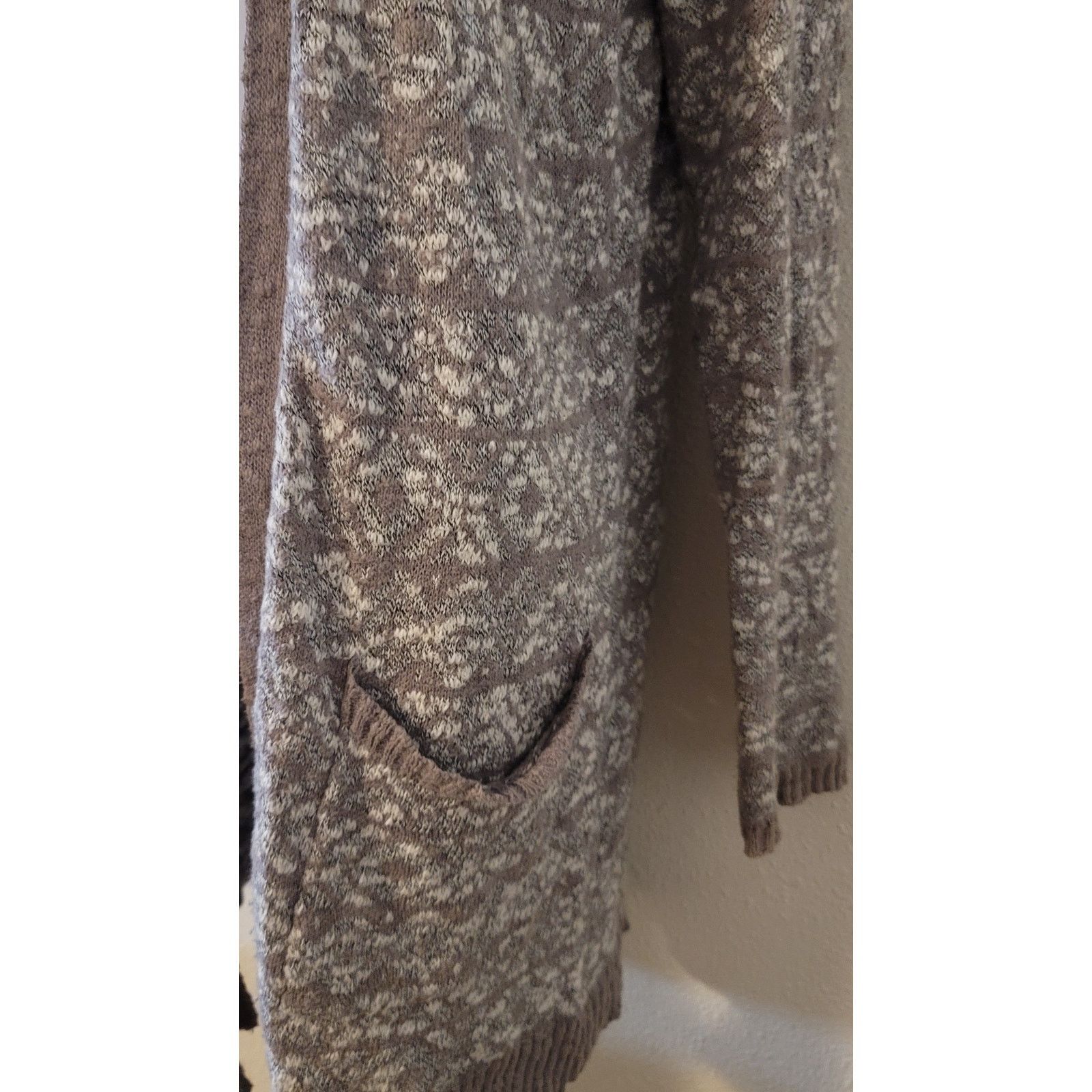Other LA Hearts Gray White Open Front Knit Cardigan Sweater Large Size L / US 10 / IT 46 - 5 Thumbnail