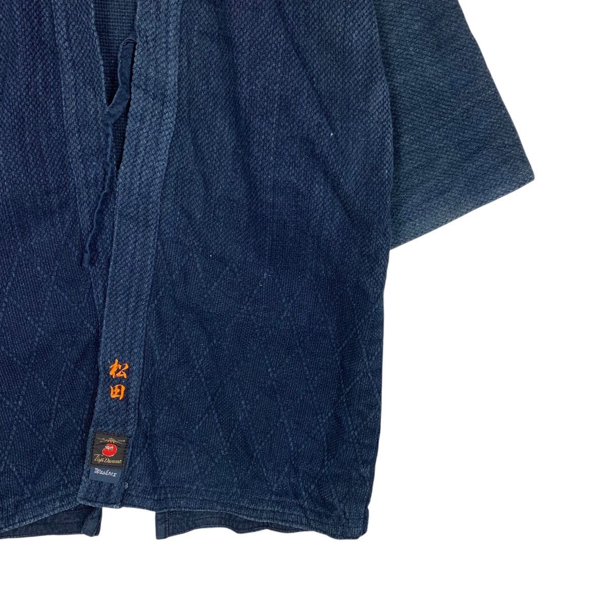 Vintage FUJI DARUMA Indigo Sashiko Thick Weave Kimono #3567-C163 Size US L / EU 52-54 / 3 - 4 Thumbnail