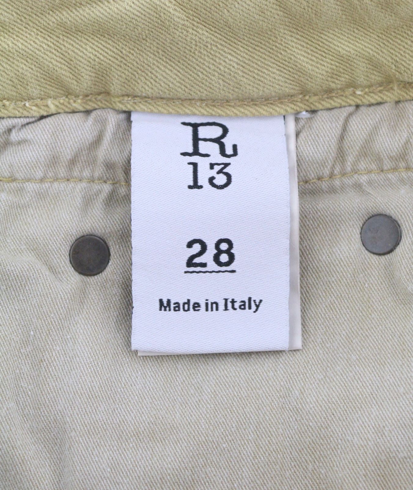 R13 BOY STRAIGHT 28 Khaki Stretchy Faded Ankle Casual 86300 Size 28" / US 6 / IT 42 - 9 Thumbnail