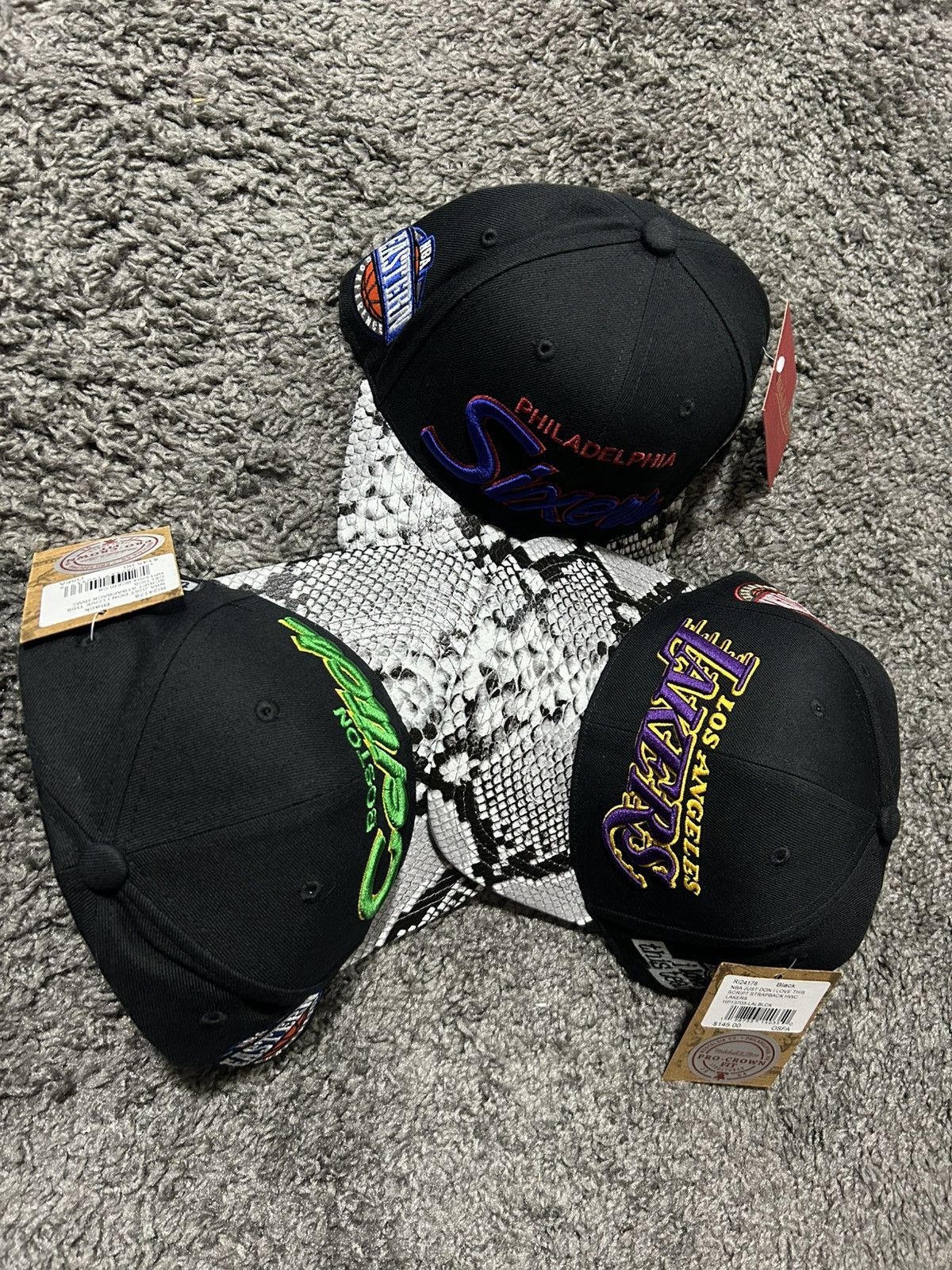Just Don × Mitchell & Ness Just Don Sixers Snakeskin strapback hat Size ONE SIZE - 8 Thumbnail