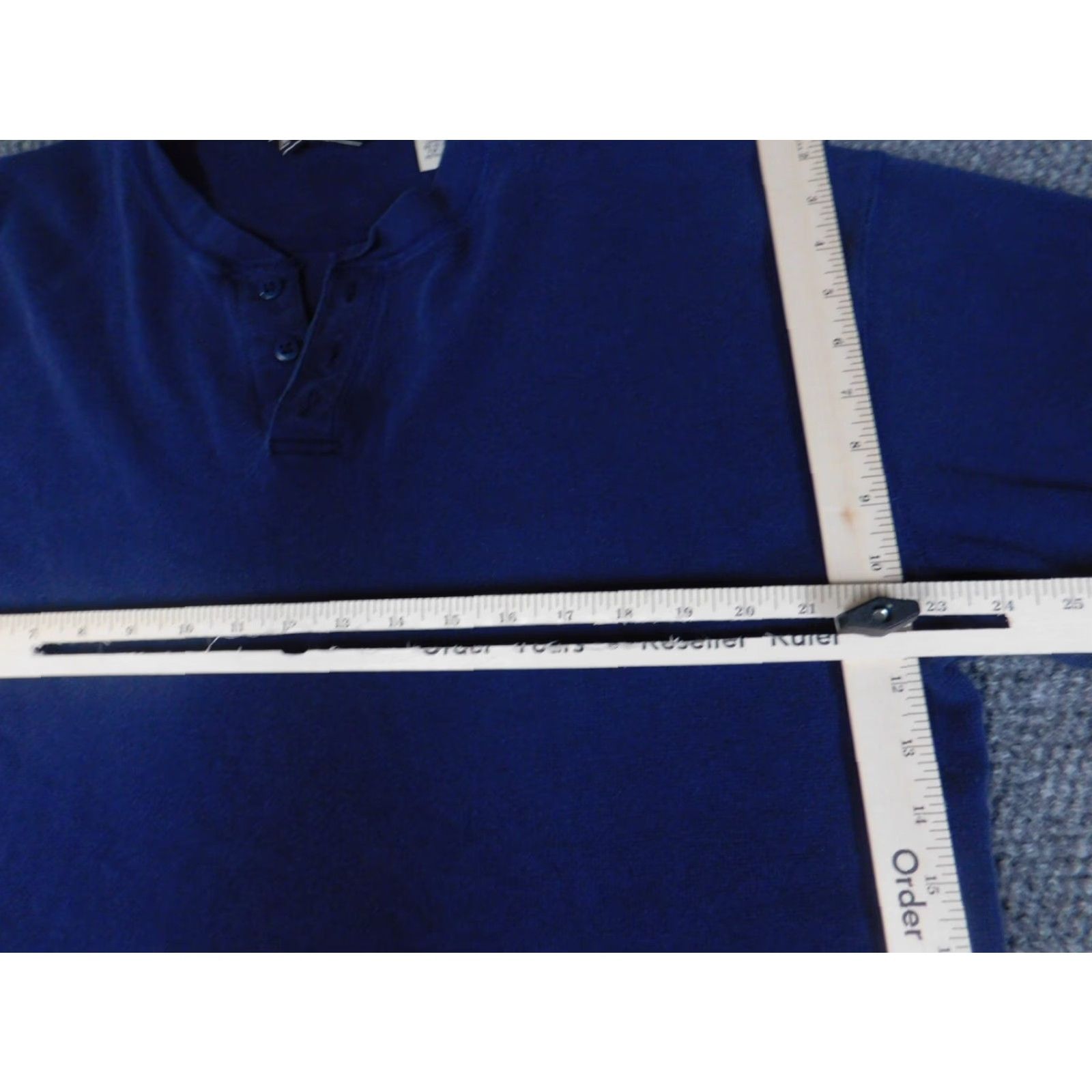 Vintage Maurices Mens Sweater Large Blue Henley Button Pullover Size US L / EU 52-54 / 3 - 5 Thumbnail