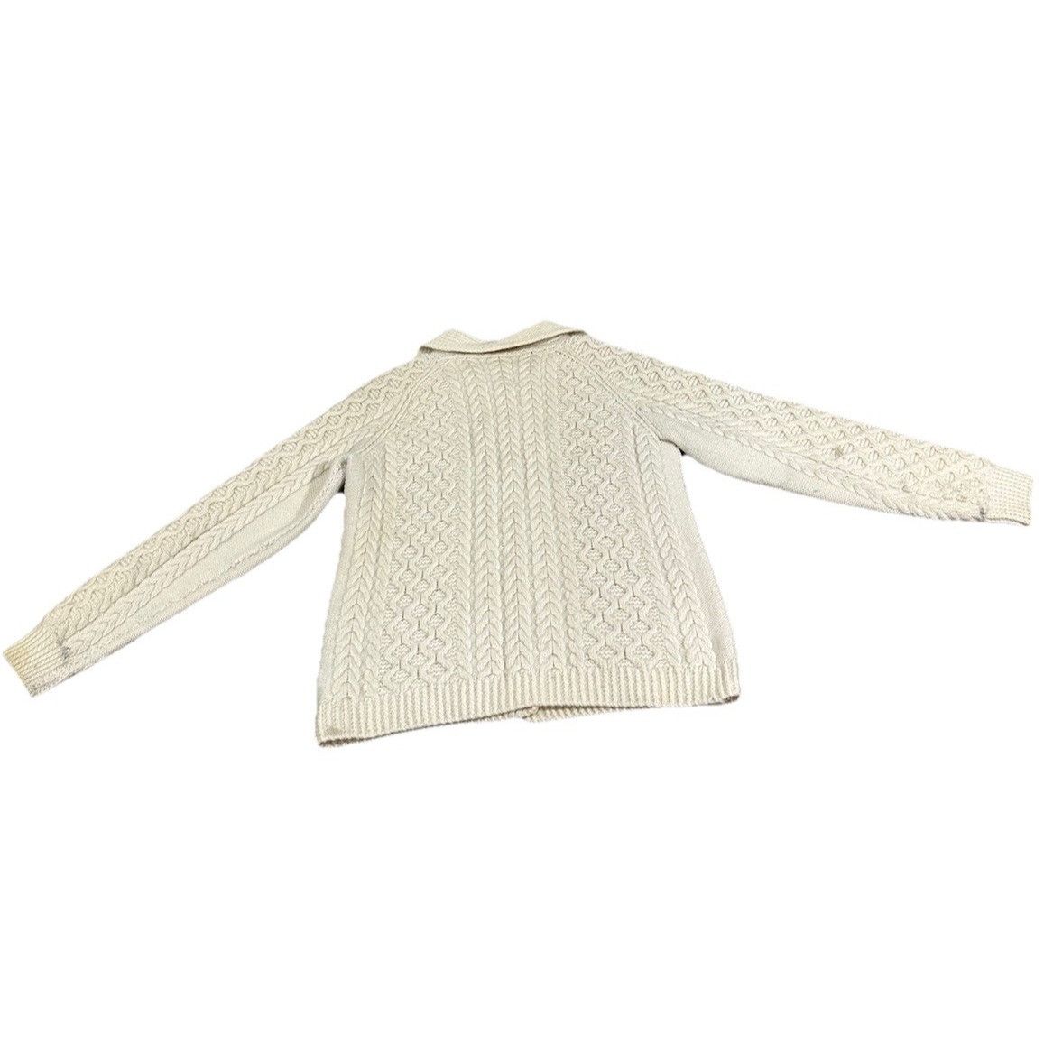 Handmade Vintage Women’s Cable Knit Collar Sweater Wooden Buttons Win Size S / US 4 / IT 40 - 5 Thumbnail
