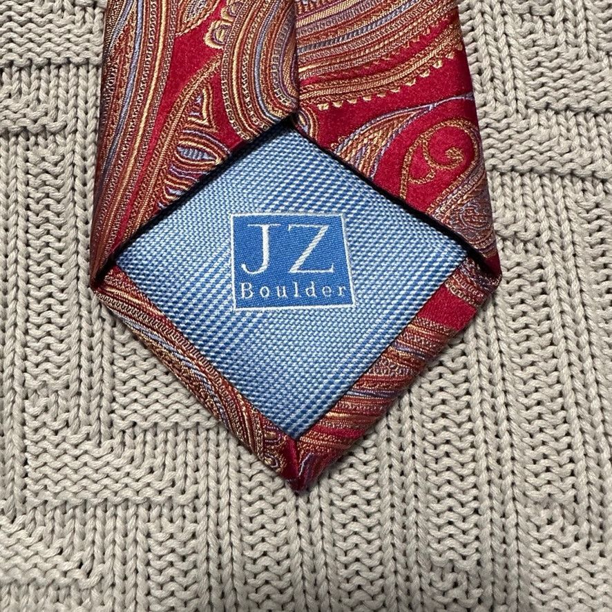 Other JZ Richards red metallic paisley silk tie Size ONE SIZE - 4 Thumbnail