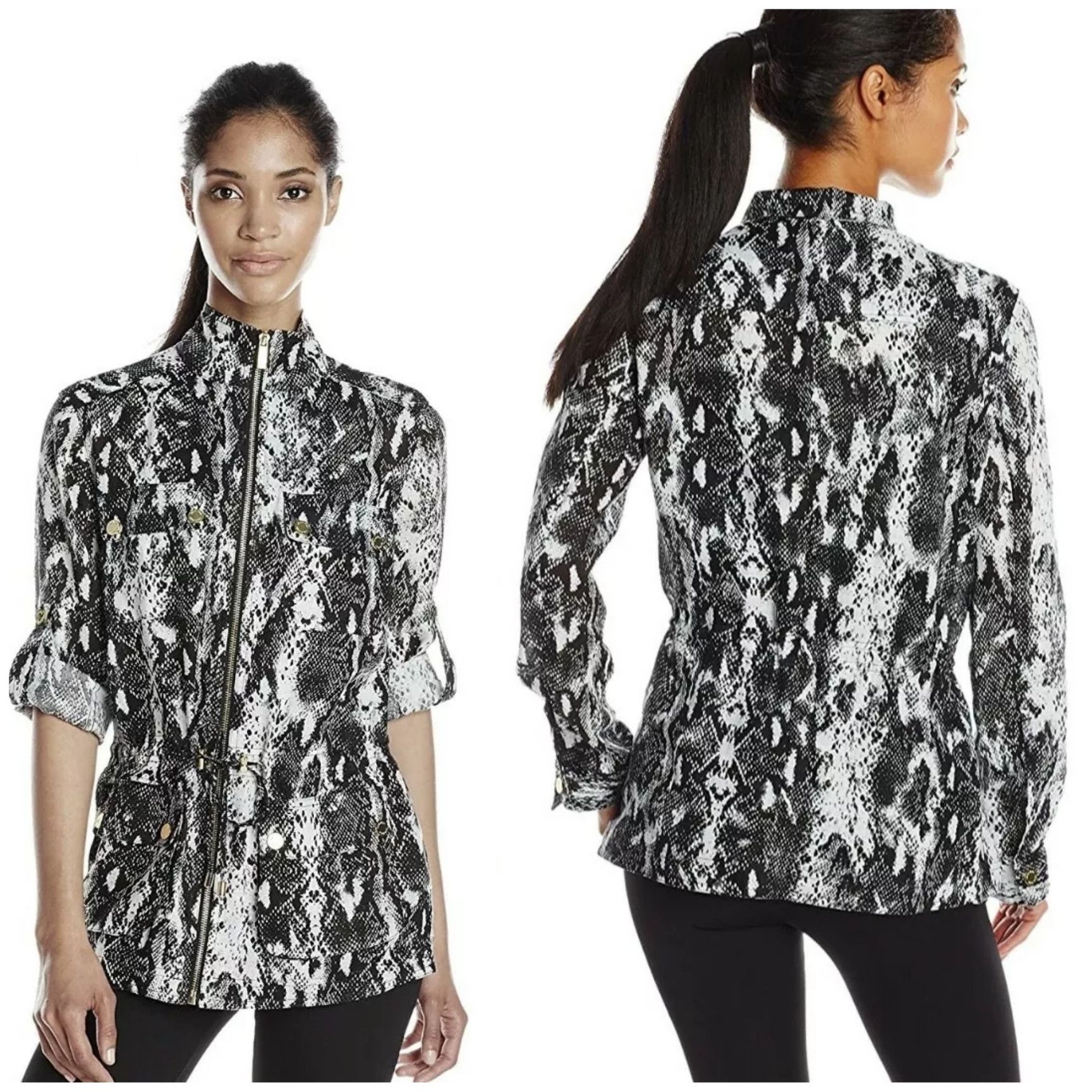 Calvin Klein Calvin Klein Snakeprint Linen Jacket M5TC5177 Size XS / US 0-2 / IT 36-38 - 2 Thumbnail