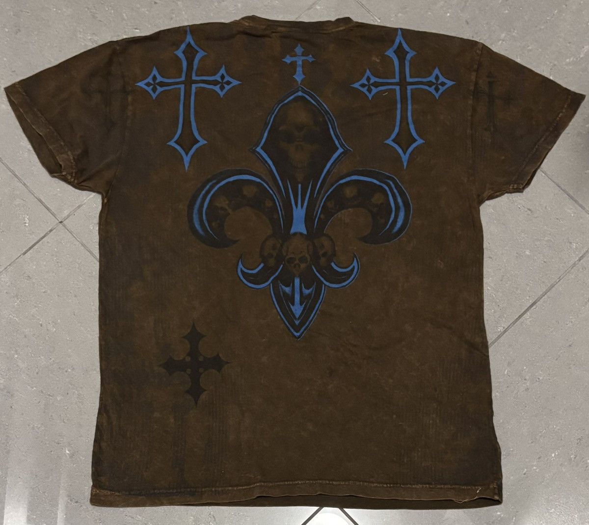 Affliction × Metal Mulisha × Southpole Y2K brown and blue affliction style sinister tee Size US XL / EU 56 / 4 - 2 Thumbnail