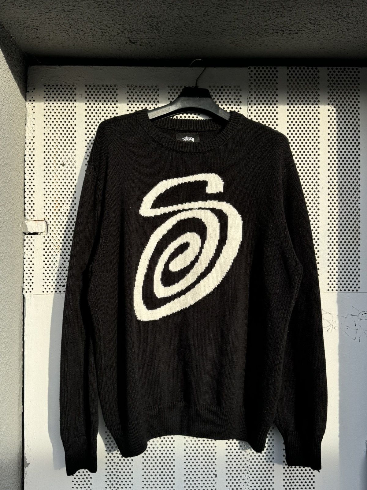 Japanese Brand × Stussy Stussy Knit Sweater Black Big Logo Men’s Size XL Size US XL / EU 56 / 4 - 1 Thumbnail