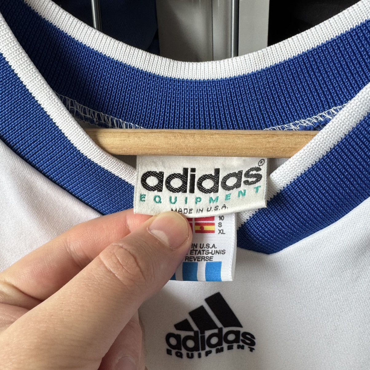 Vintage Vintage 90s Adidas Equipment Blackhawk Soccer Club Jersey US Size US XL / EU 56 / 4 - 6 Thumbnail