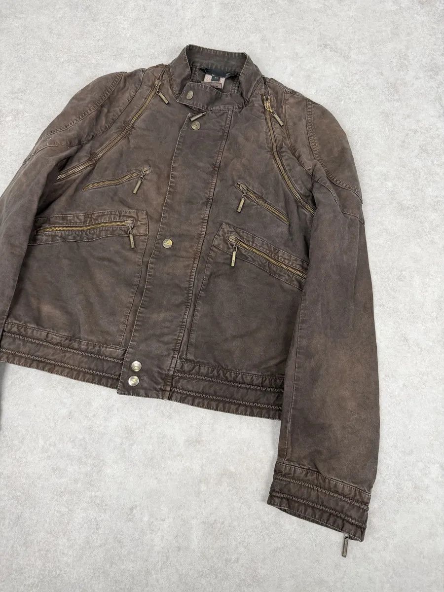 Just Cavalli SS2004 Cavalli Brown Multi-Zip Bomber Jacket Size US M / EU 48-50 / 2 - 10 Thumbnail