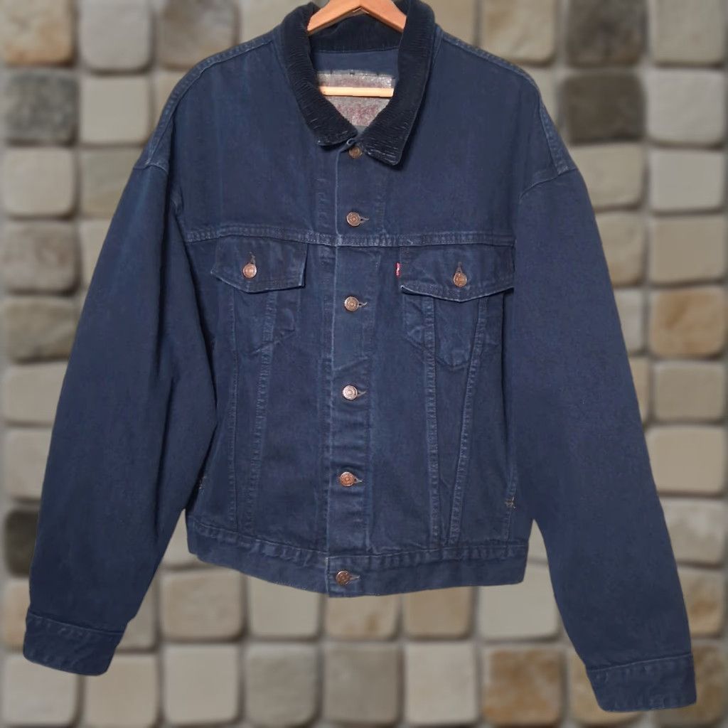 Levi's VINTAGE Levi's Levi Strauss Denim Jean Jacket L Blue Corduroy Trucker 70599 0730 Size US 33 - 1 Thumbnail