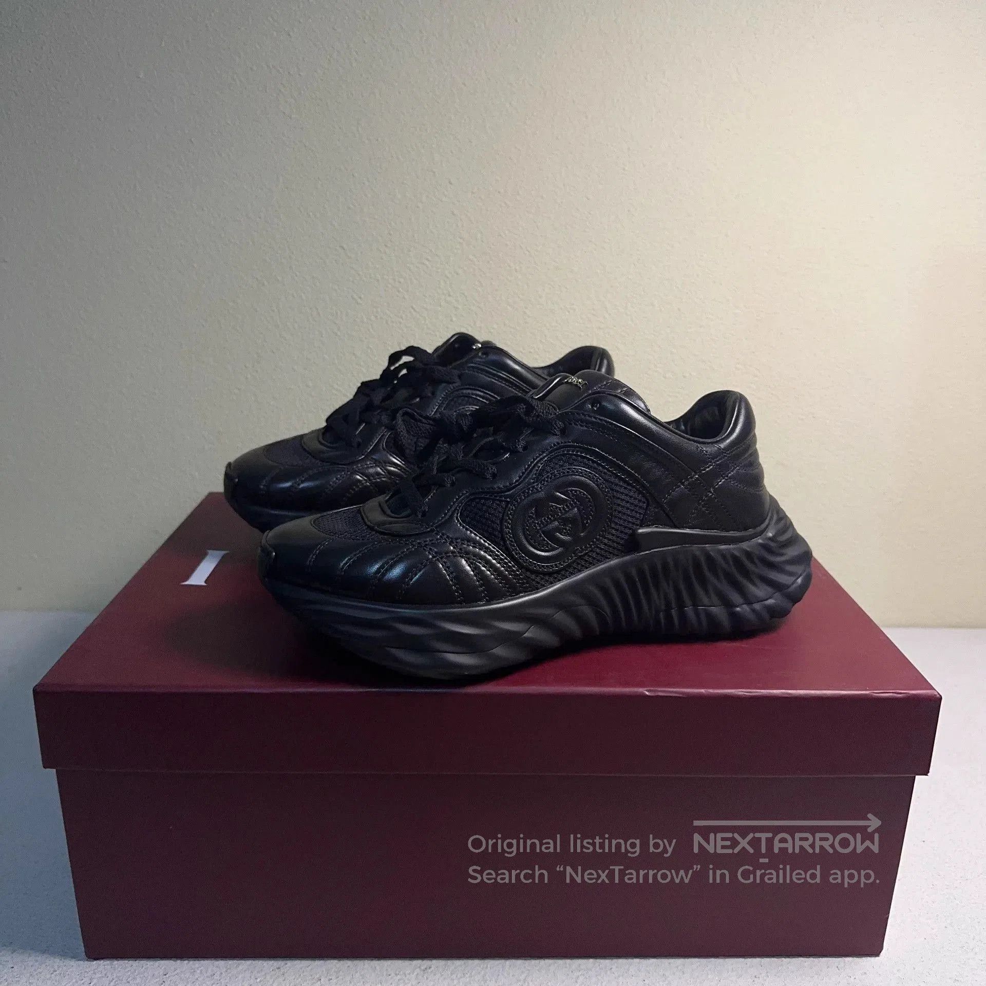 Gucci Black Low-Top Sneakers with Logo Detail. Size US 6.5 / EU 39-40 - 1 Thumbnail