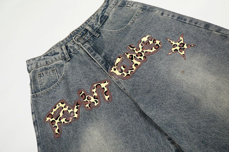 Vintage Men's American Retro Leopard Print Wide-Leg Jeans Size US 32 / EU 48 - 4 Thumbnail