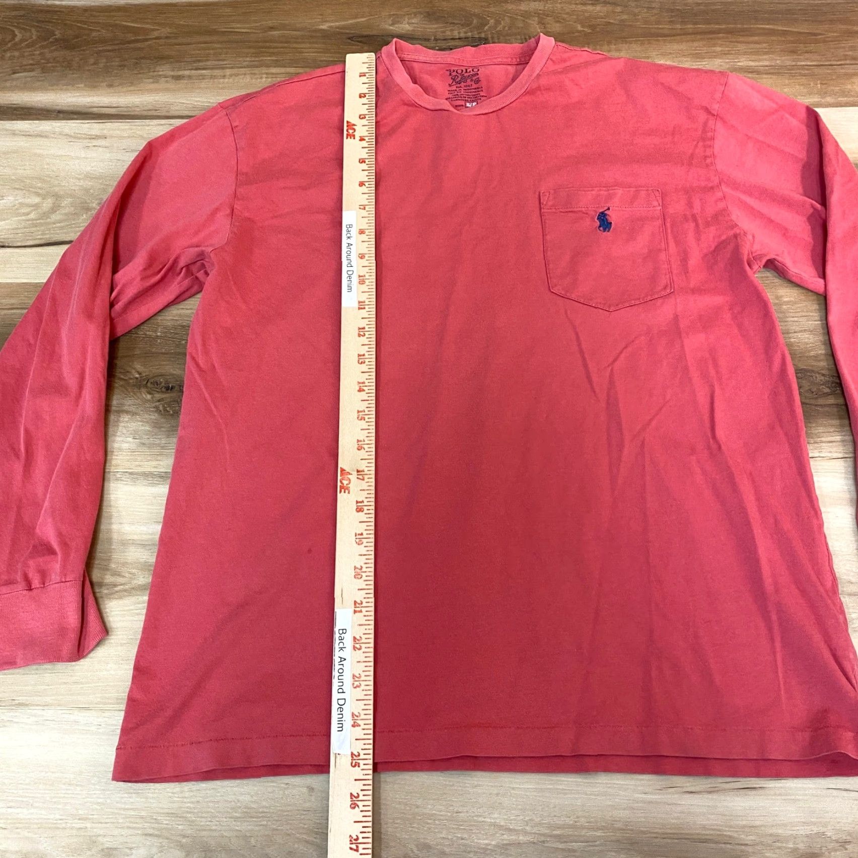 Polo Ralph Lauren Polo Ralph Lauren T Shirt Mens Small Salmon Pink Long Sleeve Pocket Tee Size US S / EU 44-46 / 1 - 4 Thumbnail