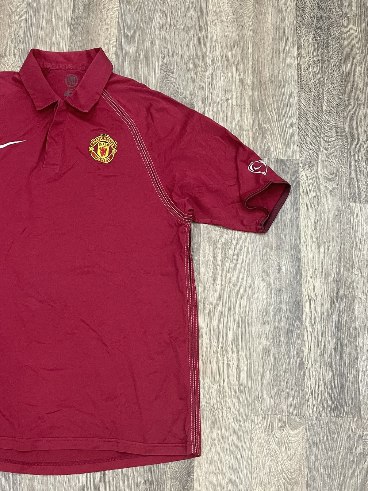 Nike × Vintage Vintage Nike Total 90 FC Manchester United Polos Tee Shirt Size US L / EU 52-54 / 3 - 4 Thumbnail