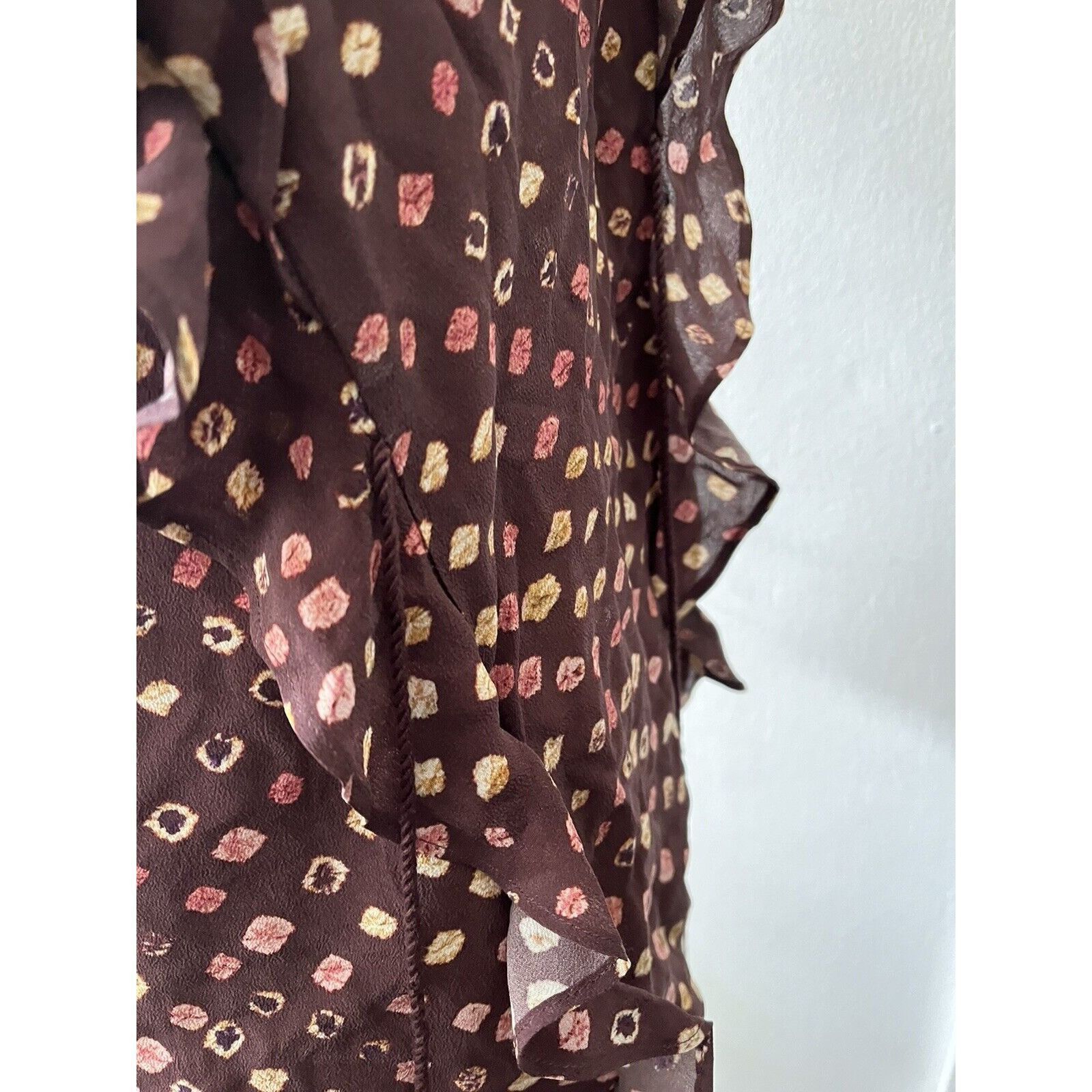 Ulla Johnson Plum Red Polka Dot Print Top Cotton Sleeveless