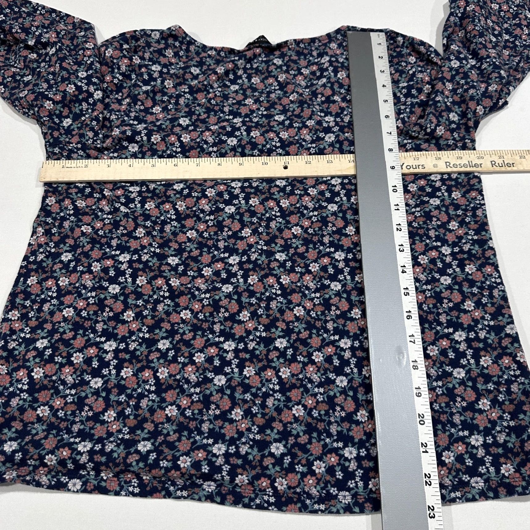 Lucky Brand Lucky Brand Blouse Women L Blue Pink Green Floral Square Neck Cottage Prairie Shirt Adult Regular Long Sleeve Size L / US 10 / IT 46 - 6 Thumbnail