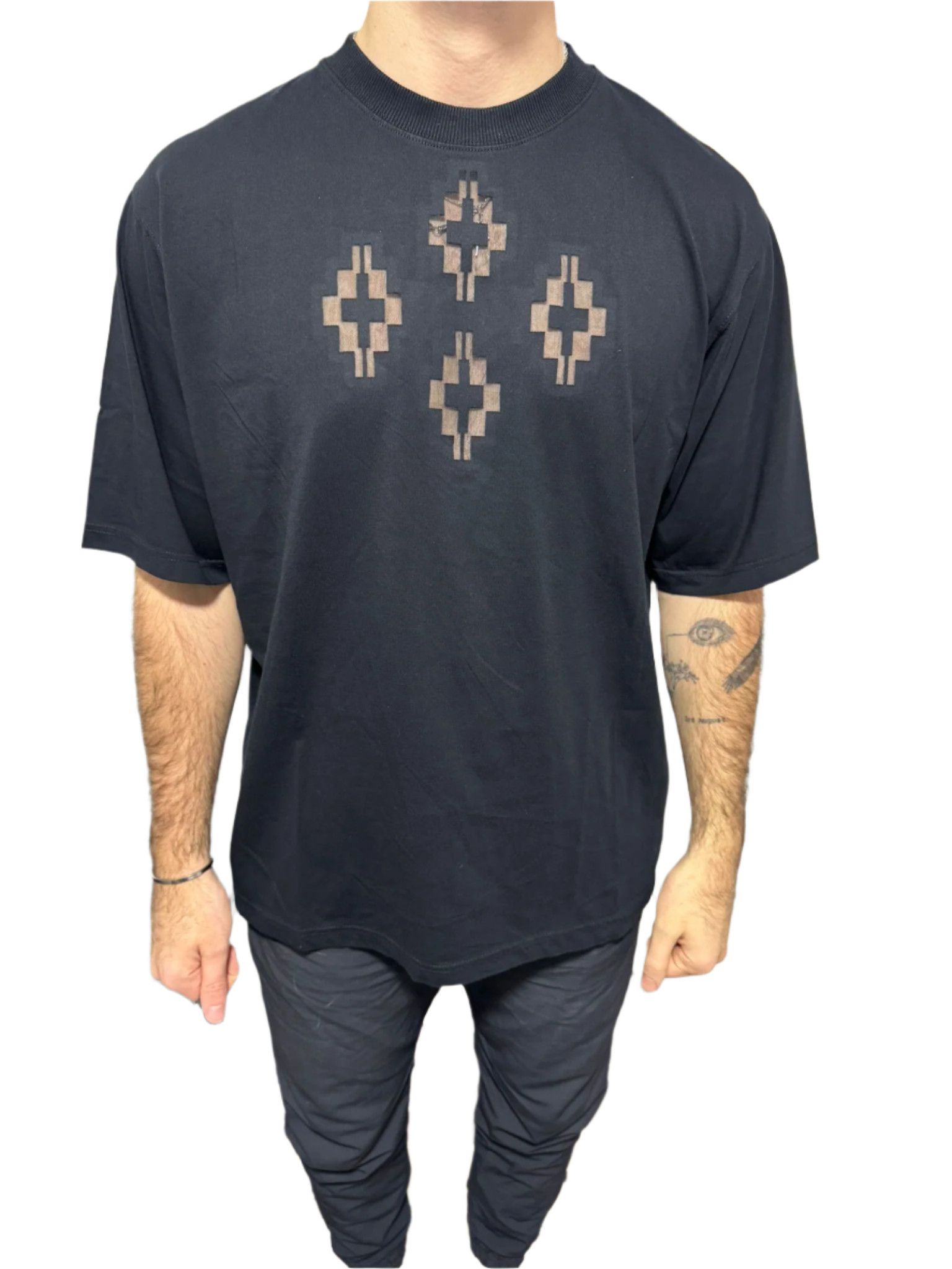 Marcelo Burlon Black Mesh Crosses Oversized T-Shirt Size US S / EU 44-46 / 1 - 2 Thumbnail