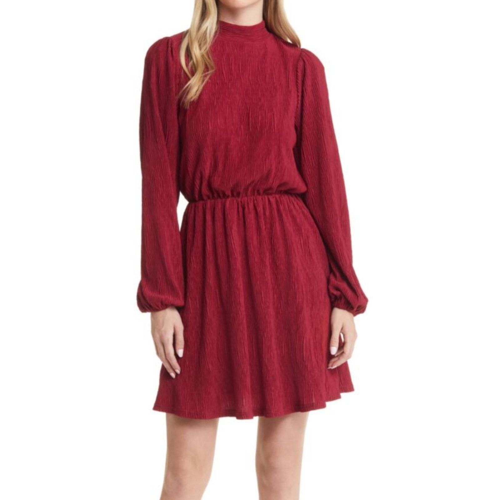 Other Floret Studios Women's Red Pleated Long Sleeve Mini Dress M Size M / US 6-8 / IT 42-44 - 1 Thumbnail
