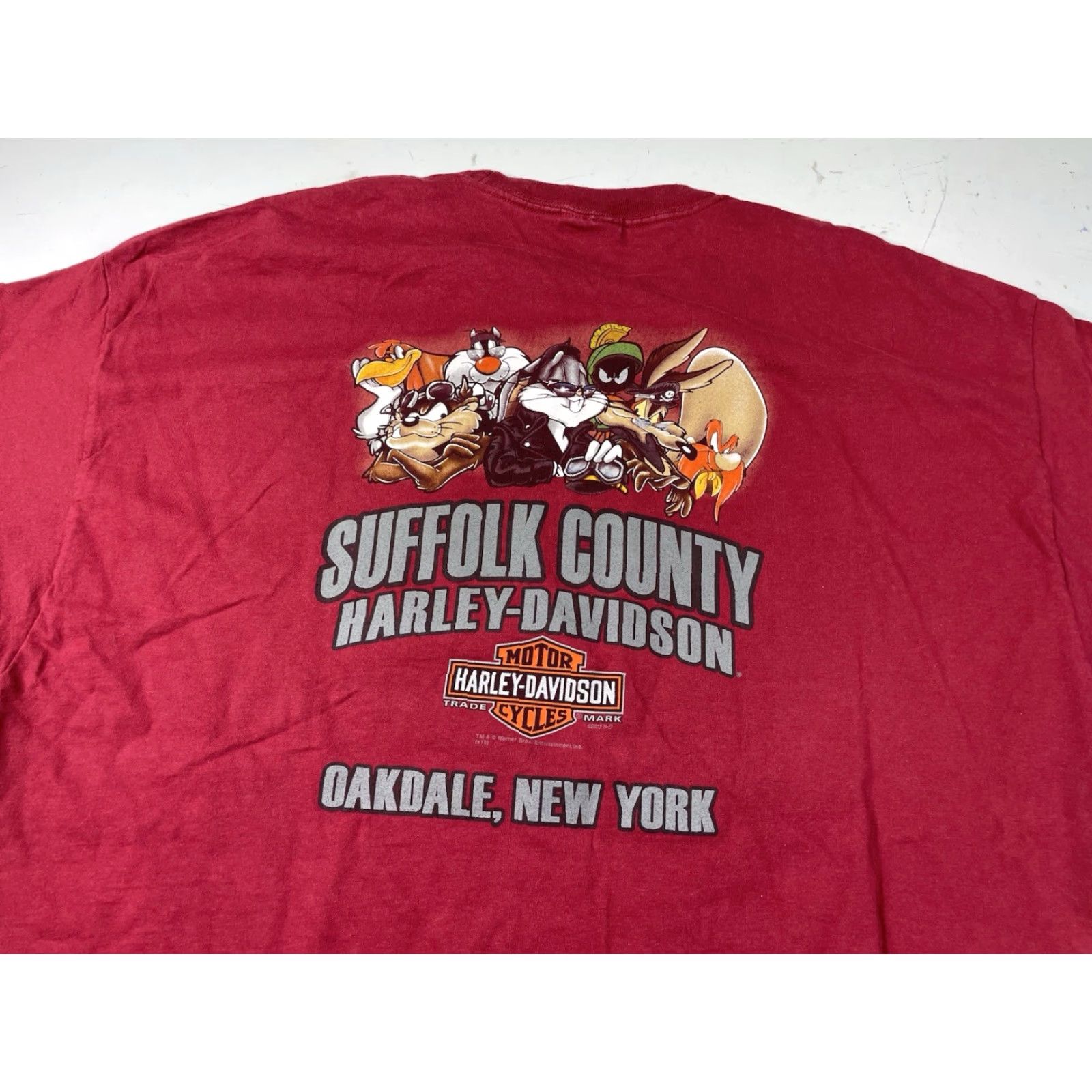 Harley Davidson VINTAGE Harley-Davidson Looney Tunes Taz Motorcycle Dealership T-Shirt Men’s 2XL Red Short Sleeve cartoon Mens Size US XXL / EU 58 / 5 - 8 Thumbnail