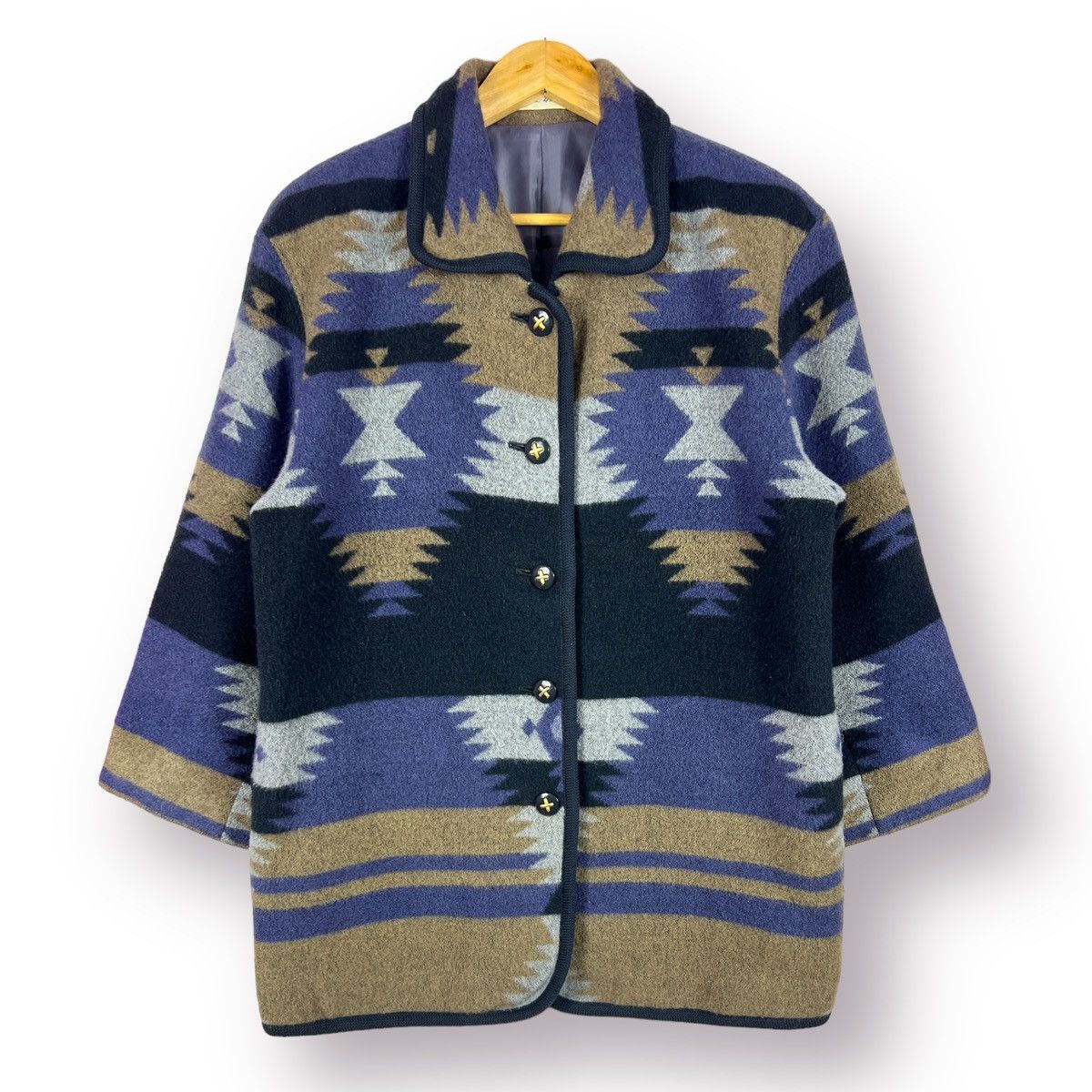 Japanese Brand 🔥 CLEAN HEART COAT NAVAJO / CHIMAYO DESIGN Size L / US 10 / IT 46 - 1 Thumbnail