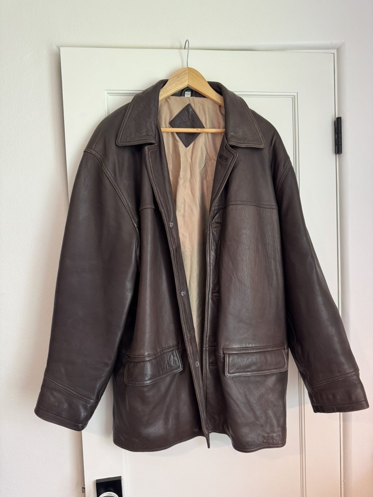 Vintage espresso leather chukkers jacket