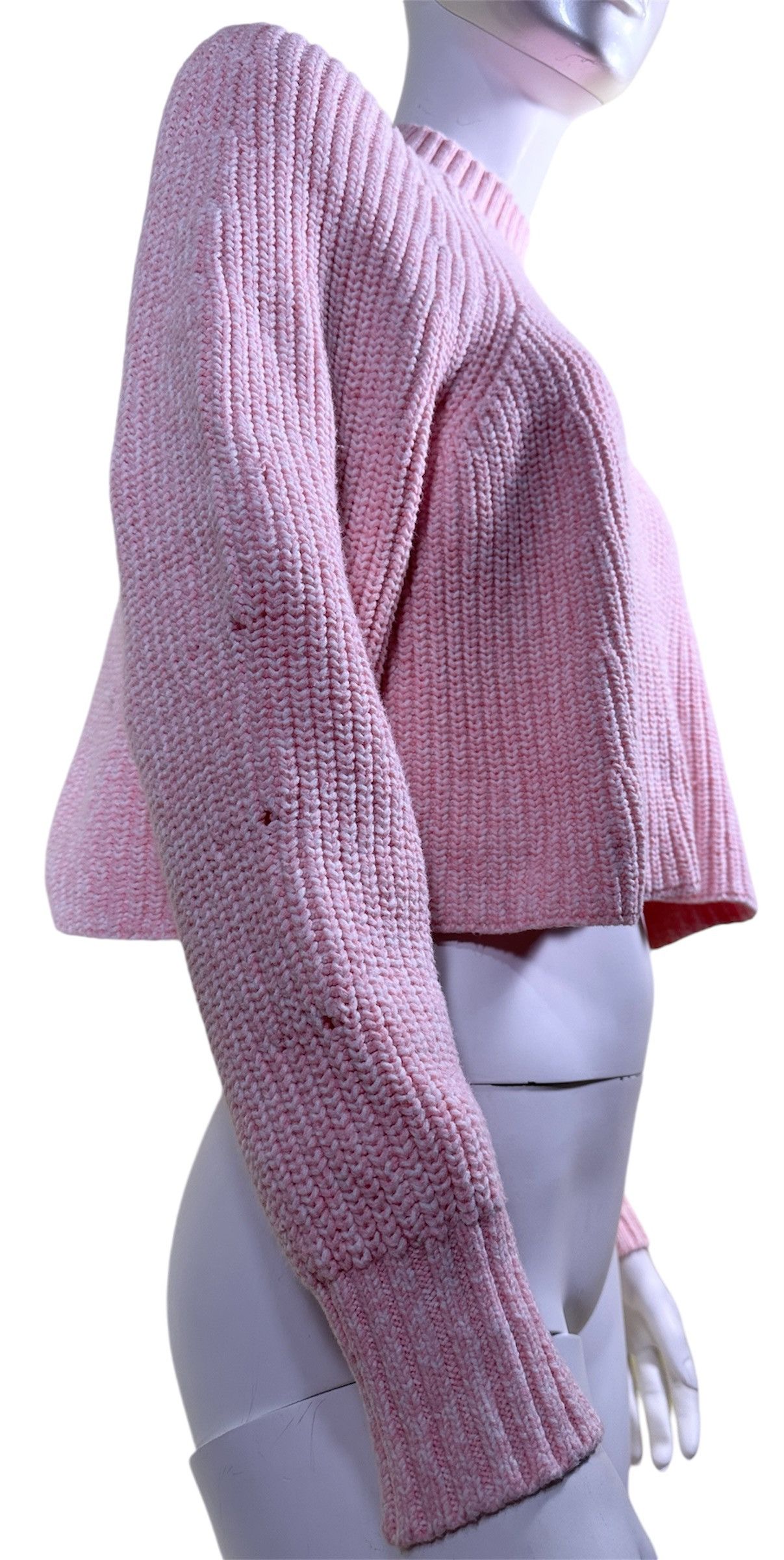 Club Monaco Pink Crop Sweater Cotton Size S / US 4 / IT 40 - 3 Thumbnail