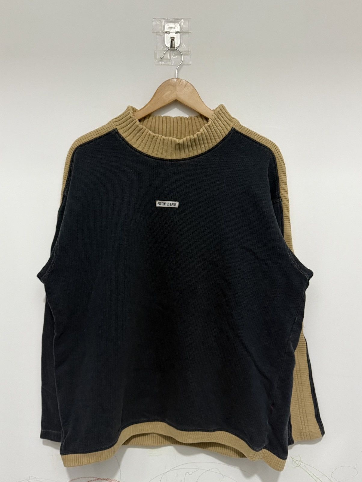 Japanese Brand Vintage 90s Slip Line Sun Faded Sweater Knit Size US L / EU 52-54 / 3 - 1 Thumbnail