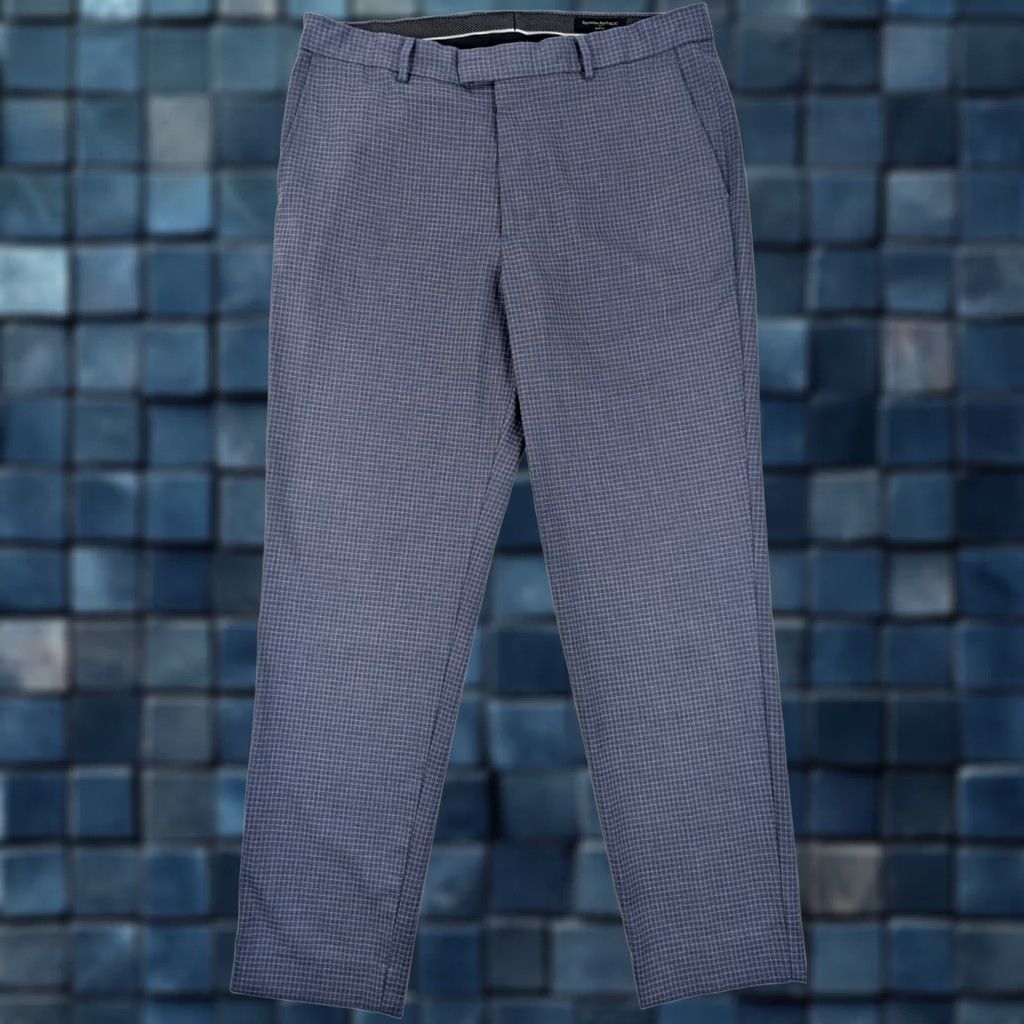 Banana Republic Banana Republic Slim Gingham Check Pants Men 36x31 Slim Fit Tapered Casual Dress Pants Blue Cord Check Pattern Men’s 30s? Size US 36 / EU 52 - 1 Thumbnail