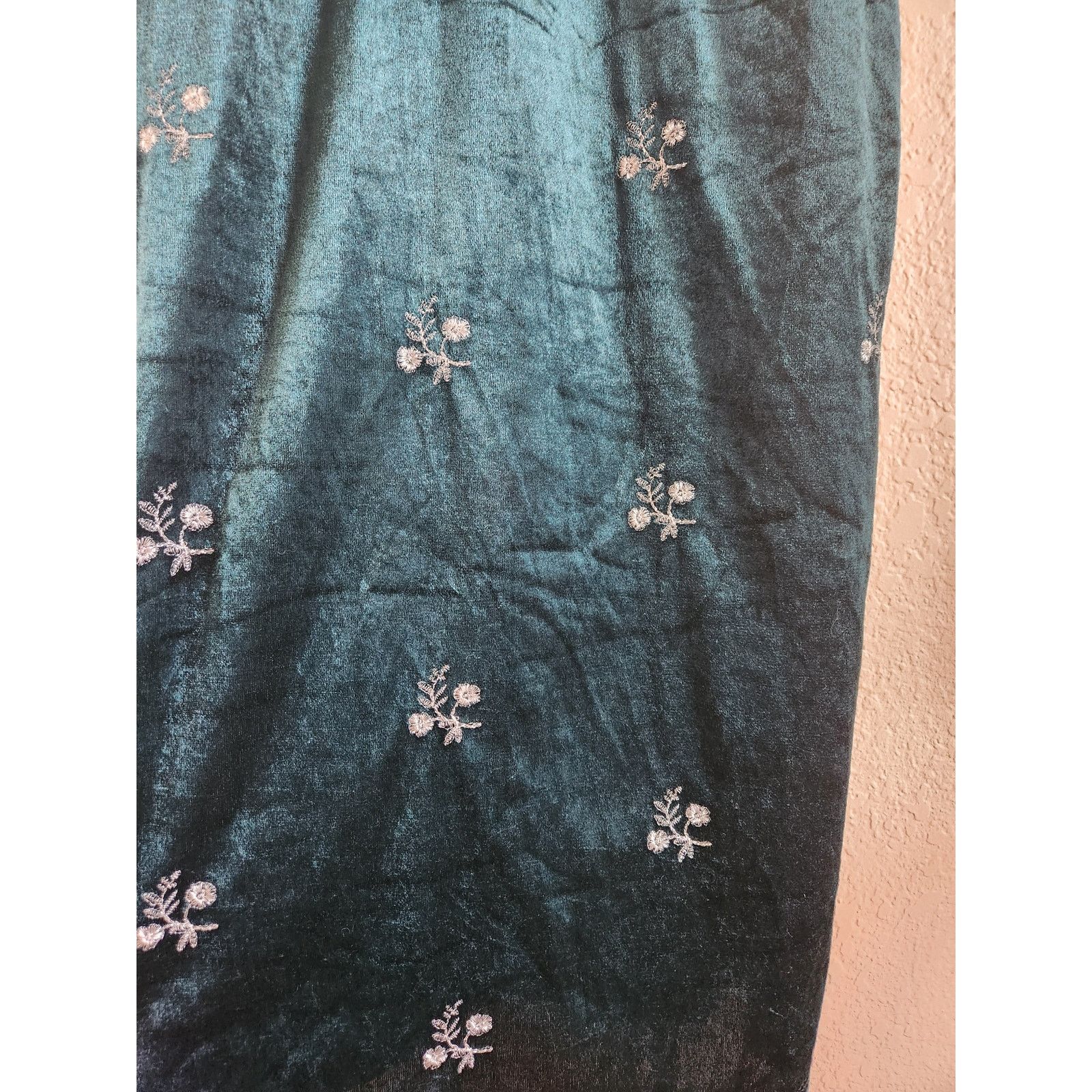Zara Y2k Suede Flower Embroidered Lace Forest Green Dress